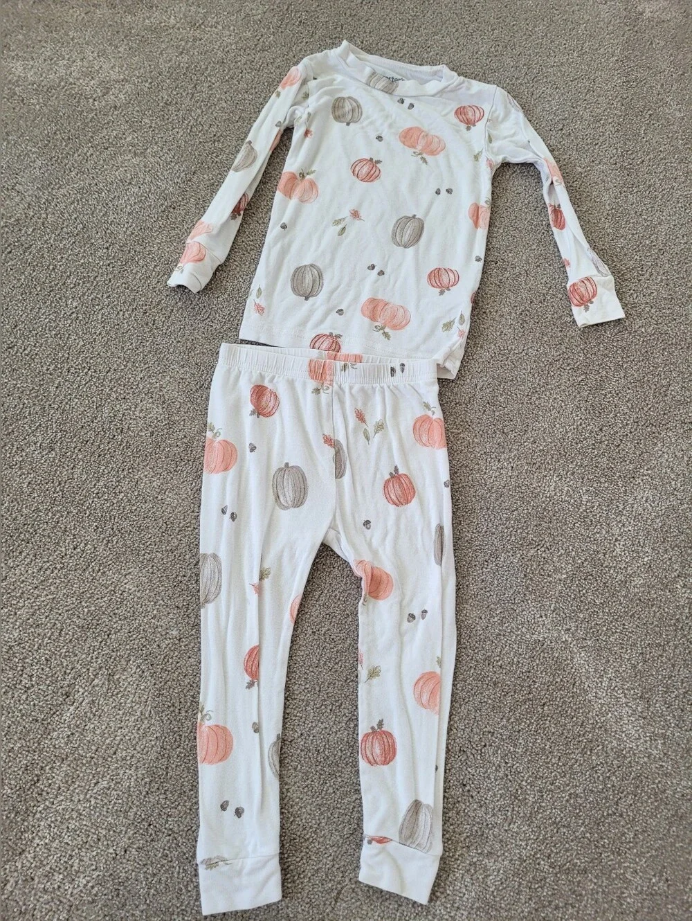 Carter's Baby Pumpkin Bamboo Pajamas Size 18 Months